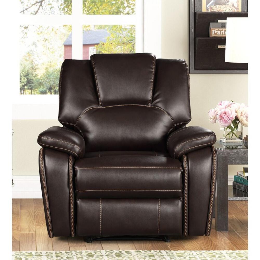 Esofastore Breathable Air Leather Upholstered Power Recliner Chair with USB Port, Adjustable Sofa Armchair, Living Room Furniture, Brown