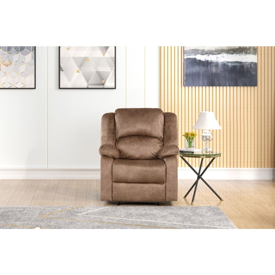 Esofastore Adjustable Modern Power Recliner Chair, Fabric Upholstered Plush Pillow Top Livingroom Sofa Armchair, Tan