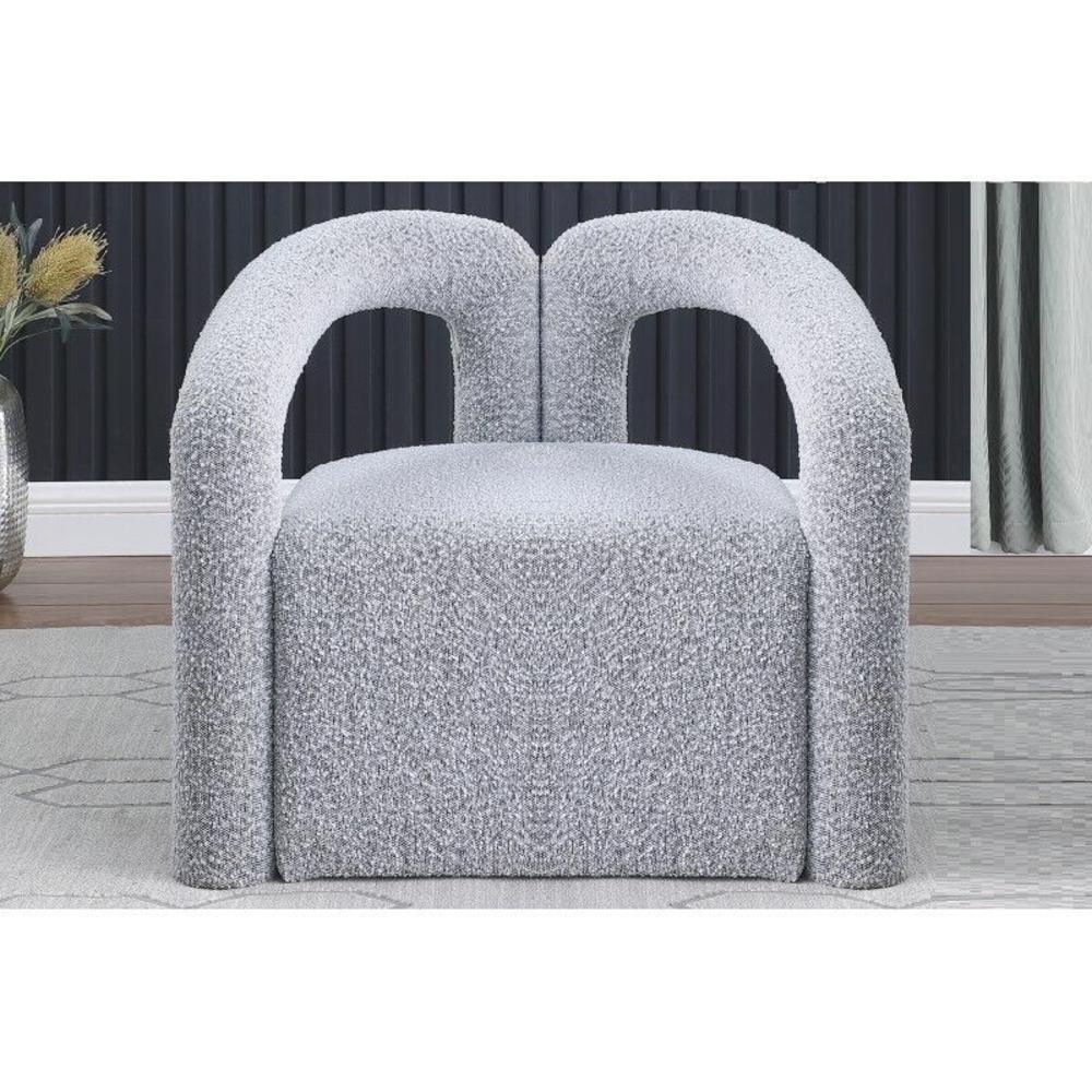 Esofastore Unique Living Room Accent Chair, Modern Glam Tubular Design Lounge Chair, Stylish Boucle Fabric Upholstered Arm Chair, Gray