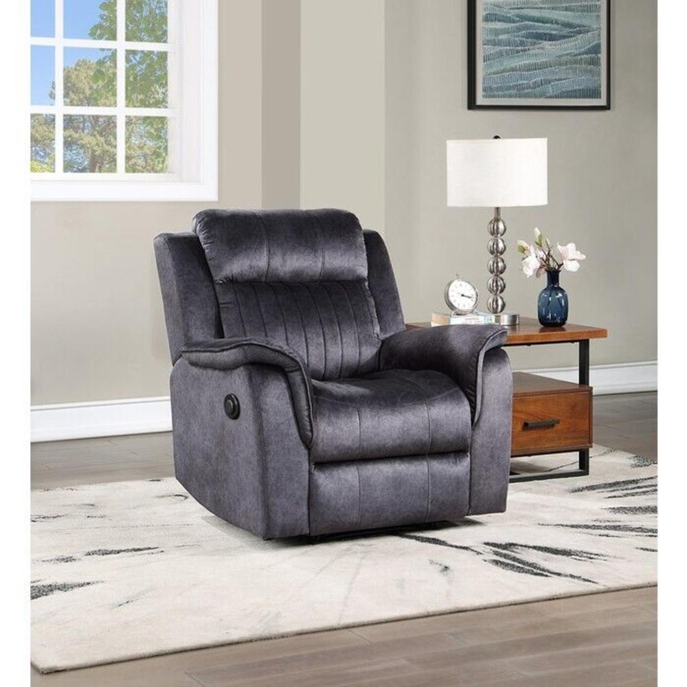 Esofastore Modern Power Recliner Chair, Extra Soft Faux Suede Fabric Upholstered Adjustable Arm Chair, Living Room Sofa Chair, Blue Gray