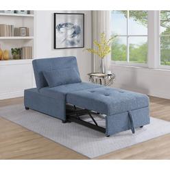 Esofastore Modern Sleeper Sofa Chair Fabric 1pc Pull Out Bed Sofa w Pillow Plush Armless Couch Living Room