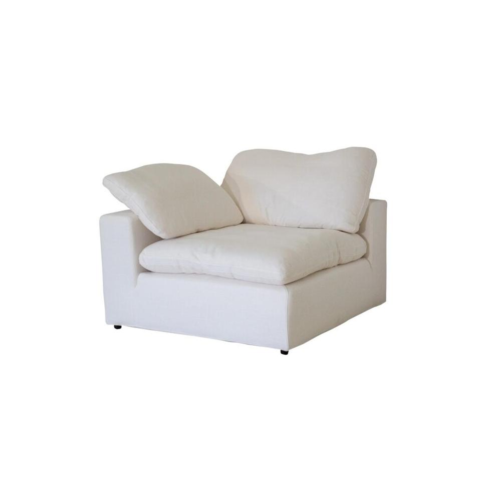 Esofastore Modular Sectional Sofa, 6-Seat Configuration Living Room Set, Premium White Linen Upholstered Sofa w/ Plush Cushions, Luxe Size