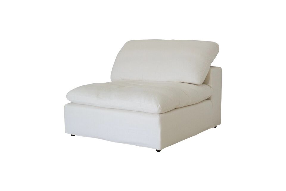 Esofastore Modular Sectional Sofa, 6-Seat Configuration Living Room Set, Premium White Linen Upholstered Sofa w/ Plush Cushions, Luxe Size