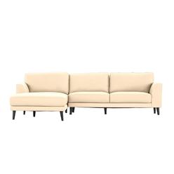 Esofastore Primium Sectional Sofa w/ Left-Facing Chaise, Top Grain Leather Upholstered Sofa, Plush Cushions, Living Room Furniture, Cream