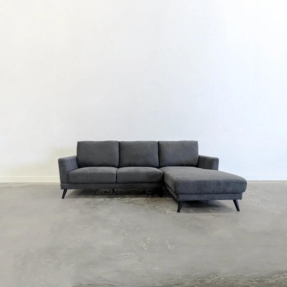 Esofastore Modern Gray Sectional Sofa w/ Right Chaise, Unique Upholstered Sofa, Plush Cushions, Armrest, Living Room L-Shape Couch