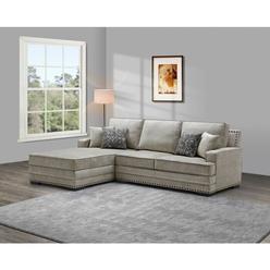 Esofastore Fabric Upholstered Sectional Sofa with Left Facing Chaise and Pillows, Living Room L-Shape Sofa Couch, 3-Seater Sofa, Taupe