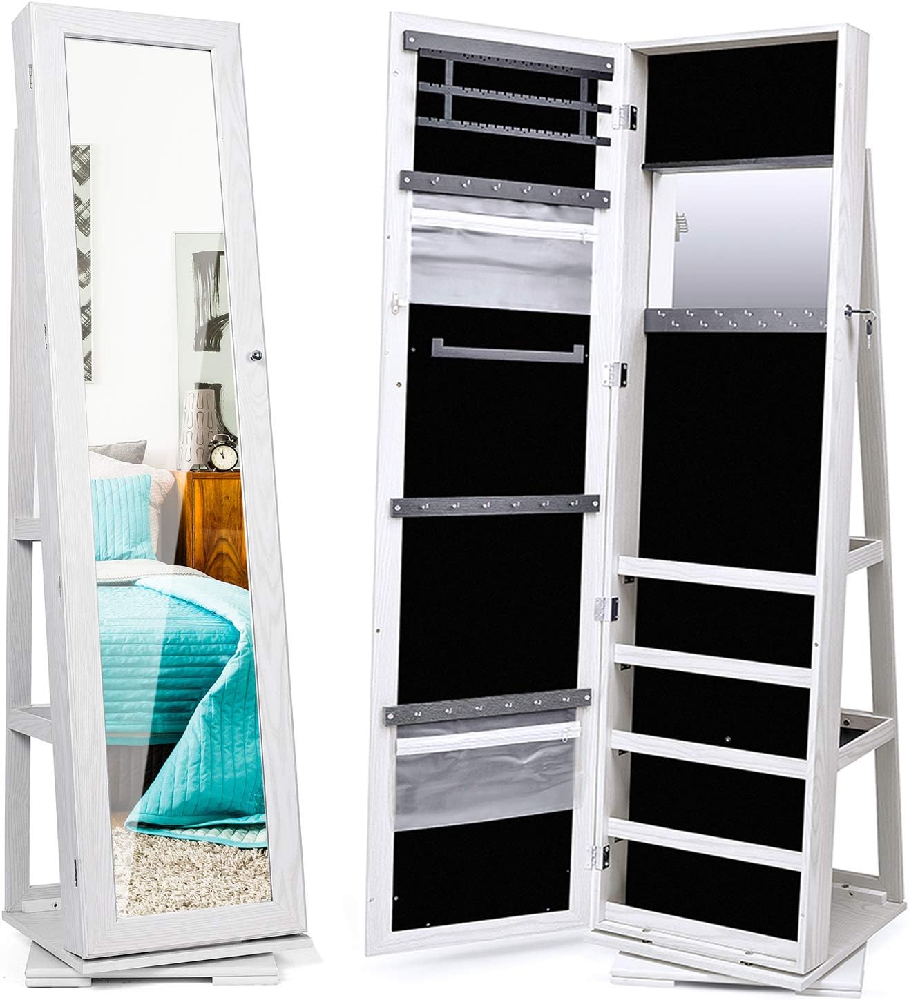 Jewelry Armoire Standing Mirror, Stand Up Mirror Jewelry Armoire