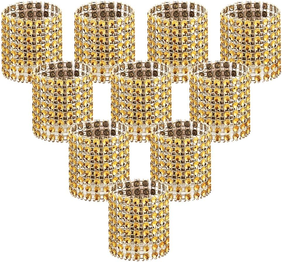 Accmor 100pcs Napkin Rings, Gold Napkin Rings Buckles for Table Decorations, Wedding, Dinner,Party, DIY Decoration