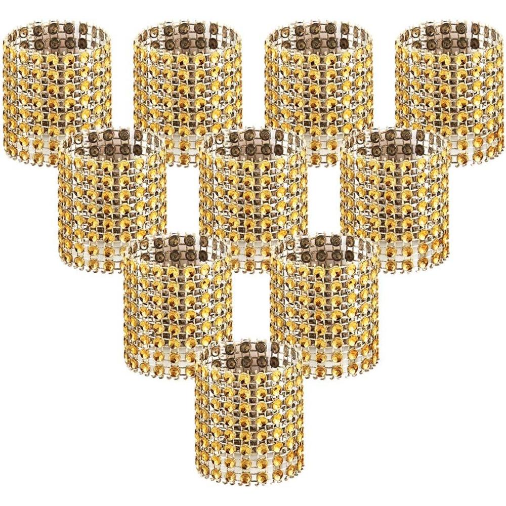 Accmor 100pcs Napkin Rings, Gold Napkin Rings Buckles for Table Decorations, Wedding, Dinner,Party, DIY Decoration