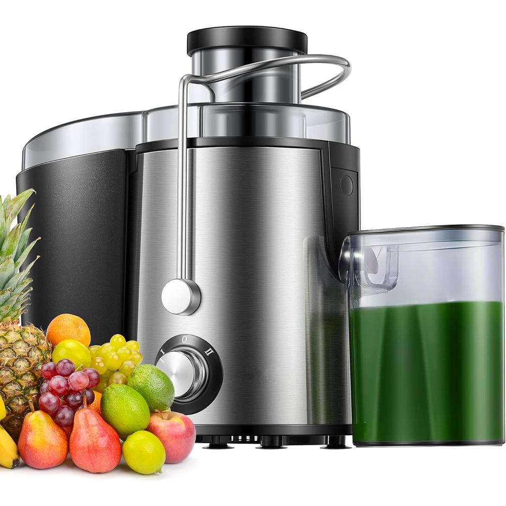 Generic Juicer, Juice Extractor Easy to Clean, Stainless Steel Juicer Machine with 3'' Wide Mouth, 2 Speed Centrifugal Juicer for Fruit