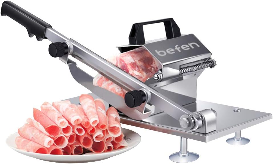 Befen Manual Frozen Meat Slicer, Stainless Steel Meat Cutter ...