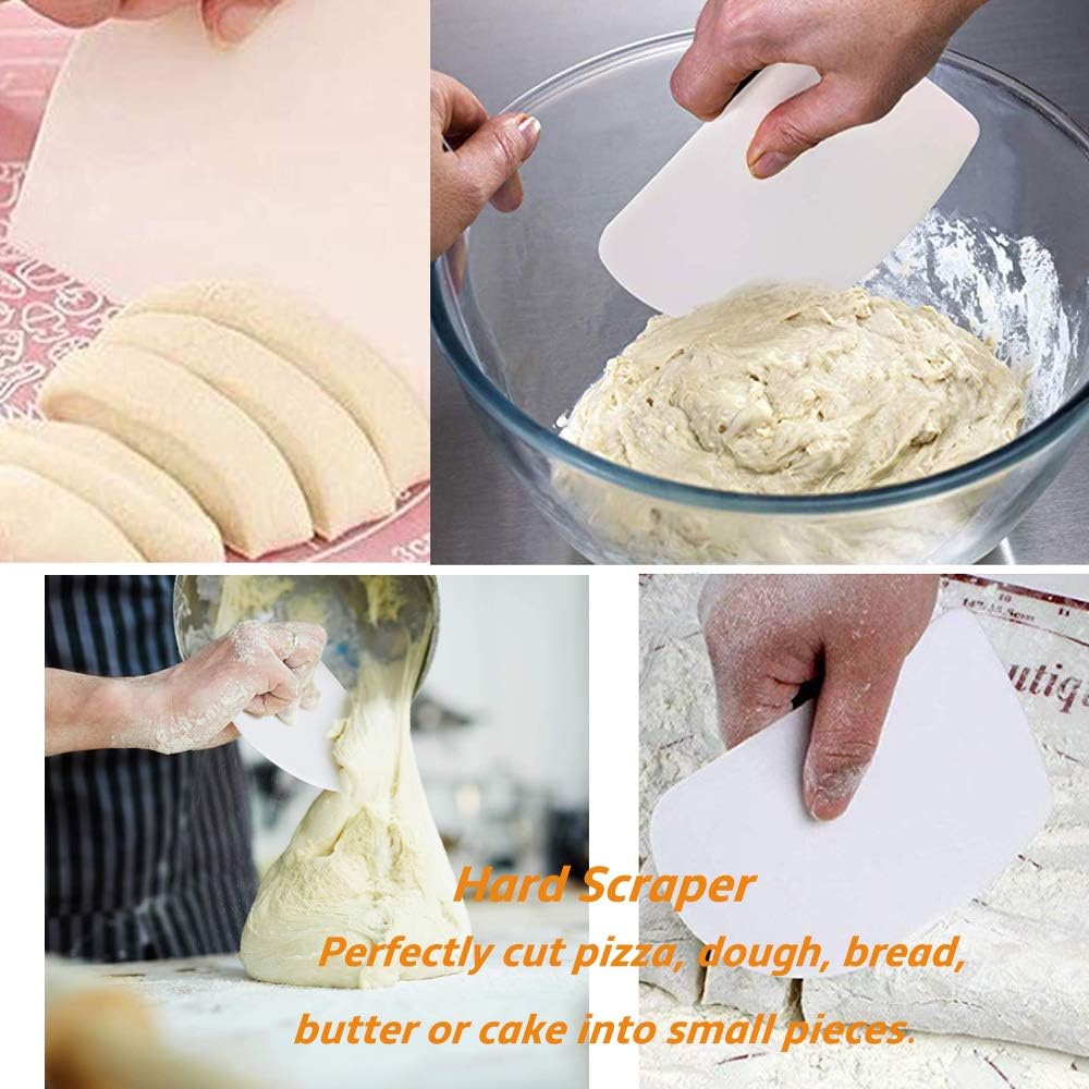 Thriller9 Dough Scraper Bench Scraper for Baking Food-safe Plastic Dough  Cutter Flexible Flat Edge Cake