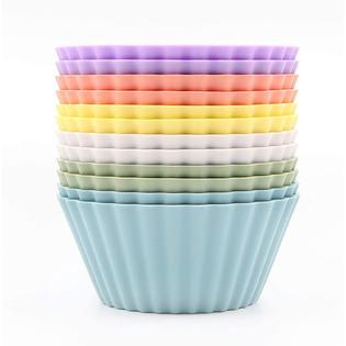 SAWNZC Silicone Baking Cups, Large Cupcake Liners 3.54 inch Nonstick  Reusable Muffin Cups Molds Set of 12, Stand alone Dishwasher Safe