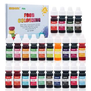 Generic Food Coloring - 24 Color Rainbow Fondant Cake Food Coloring Set for  Baking,Decorating,Icing and Cooking - neon Liquid Food Colo