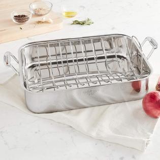Cuisinart 7117-16UR Chef's Classic 16-Inch Rectangular Roaster with Rack, Stainless  Steel