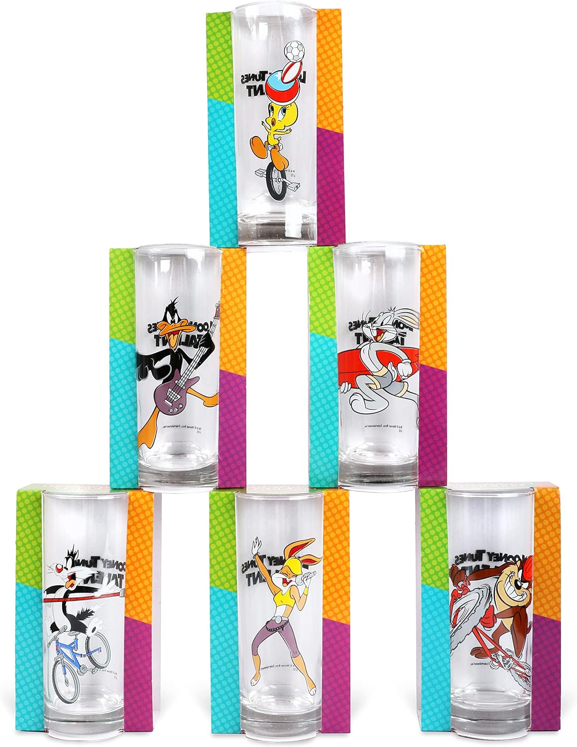 I LOVE FANCY DRESS LTD Kids Cartoon Character Glasses - Colourful Drinking  Glasses with Cartoon Character Designs (Pack of 6)