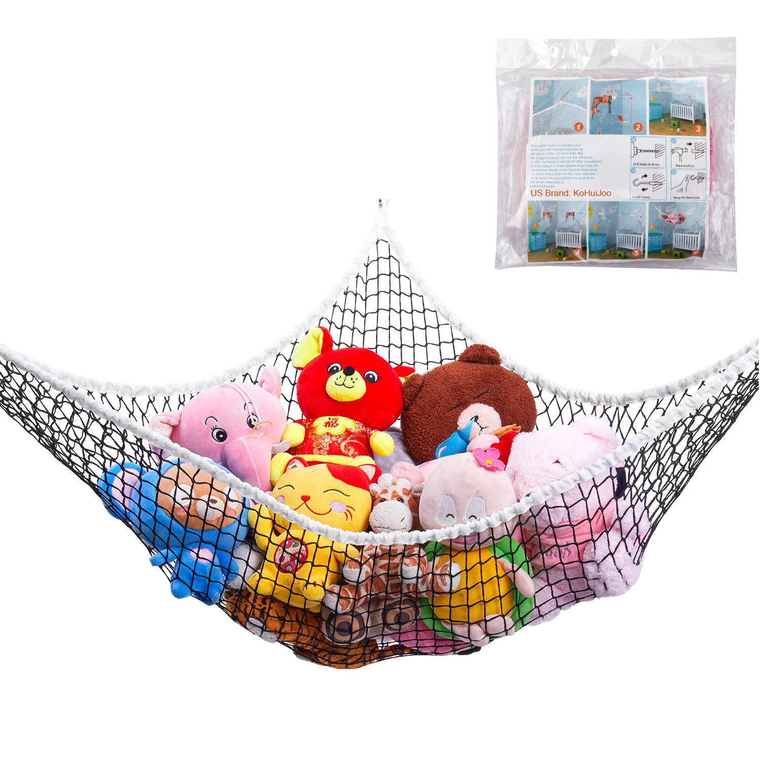 Generic Toy Hammock for Stuffed Animals, KoHuiJoo Stuffed Animal Hammock Net  Jumbo Plush Toy Storage Cornet Net 70