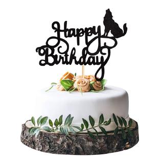 Generic Unimall Black Wolf Glitter Happy Birthday Cake Topper Wolf Cake Toothpick Flags Animal Theme Birthday Wedding Party Decoration Generic Unimall Black Wolf Glitter Happy Birthday Cake Topper Wolf Cake Toothpick Flags Animal Theme Birthday Wedding Party Decoration
