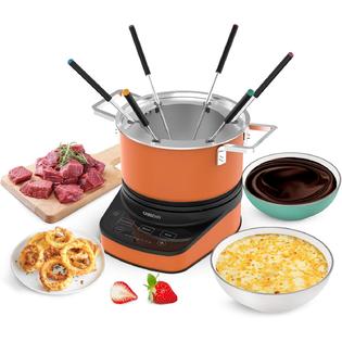 Greecho Digital Electric Fondue Set A 3 2 Quart Fondue Pot Of Stainless Steel Cookware With Temperature Co