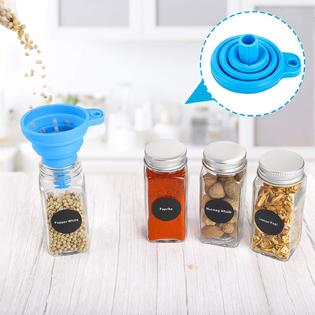 Hatoku 20 Pcs Glass Spice Jars with 400 Spice Labels, 4oz Square