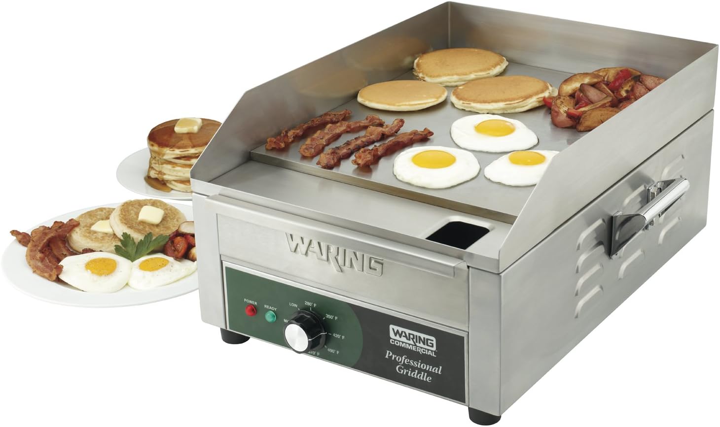 Waring Commercial Inc. (Kitche Waring Commercial WGR140 120-volt, 14-Inch Electric Countertop Griddle, Silver
