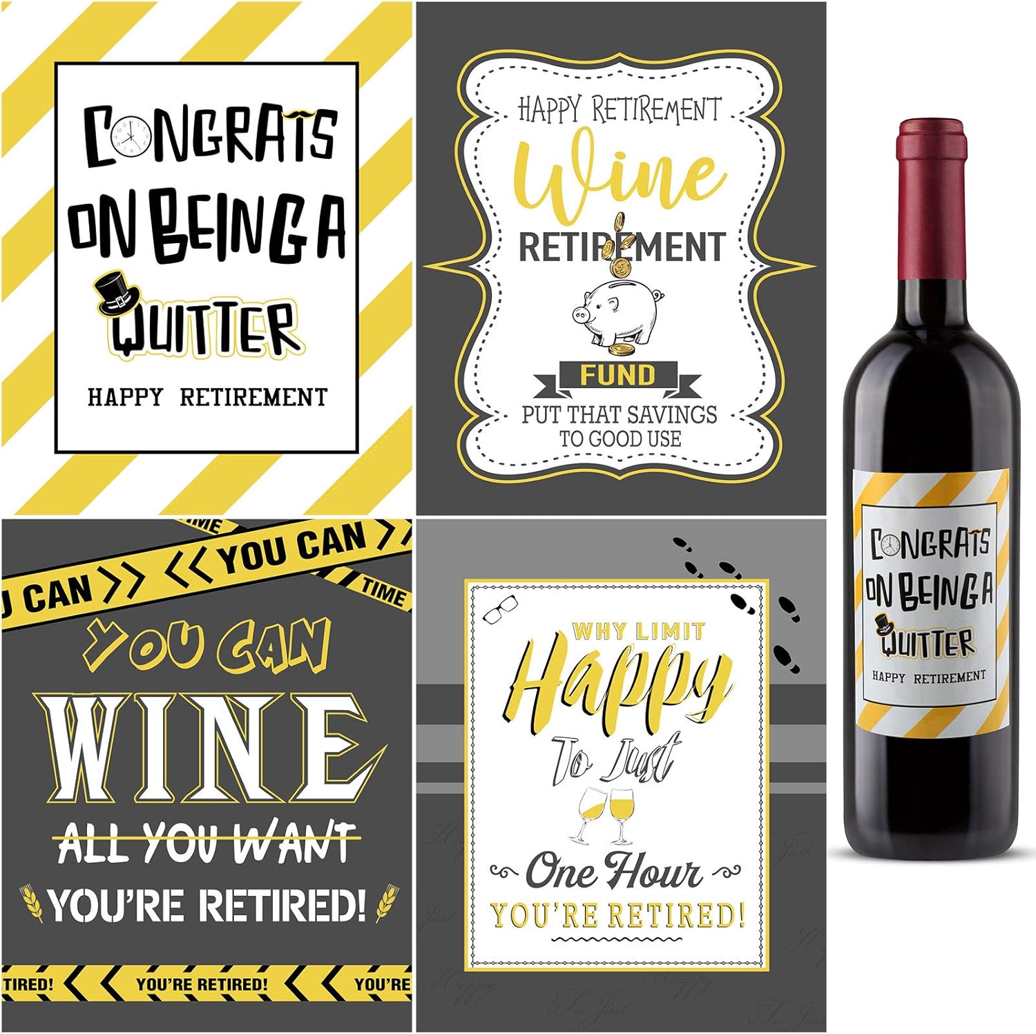Generic BU0996S-3900mn Zonon 8 Pieces Retirement Wine Label ...