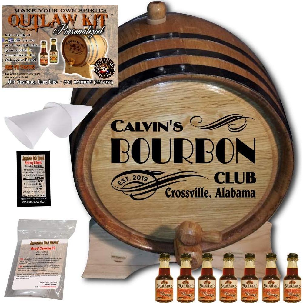 American Oak Barrel Personalized Whiskey Making Kit (202) - Create Your Own Spiced Bourbon Whiskey - The Outlaw Kit from Skeeter's Reserve Outlaw G