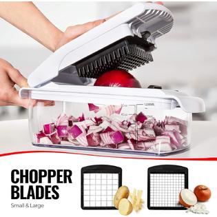 Fullstar Vegetable Chopper - Spiralizer Vegetable Slicer - Onion Chopper  with Container - Pro Food Chopper - Black Slicer Dicer