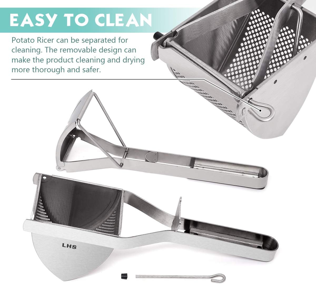 Lhs Potato Ricer Mashers Manual Mashed Vegetables Fruit Press Lemon Squeezer Baby Food Strainer Potato Ricer 100 Stainless Steel Lhs Potato Ricer Mashers Manual Mashed Vegetables Fruit Press Lemon Squeezer Baby Food Strainer Potato Ricer 100 Stainless Steel