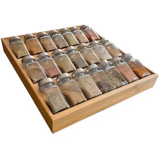 Simhoo Bamboo Spice Rack In Drawer Kitchen Cabinet 21 Bottle Holder Tray For Storage Organizer 3 Tier Insert Simhoo Bamboo Spice Rack In Drawer, Spice Rack Organizer For Kitchen Cabinets