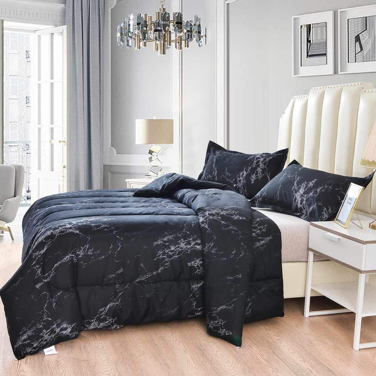 Nanko Comforter Set Queen Size Dark, 88 X 90 Duvet Cover