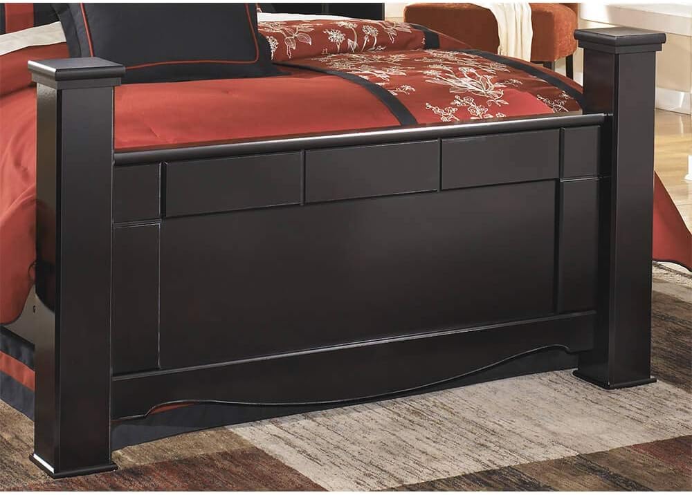 Generic Ashley Furniture Signature Design Shay King Poster Footboard Component Piece Almost Black Generic Ashley Furniture Signature, Shay King Poster Bedroom Set