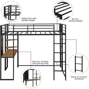 Lz Leisure Zone Metal Loft Bed With, Your Zone Metal Loft Twin Bed Assembly Instructions