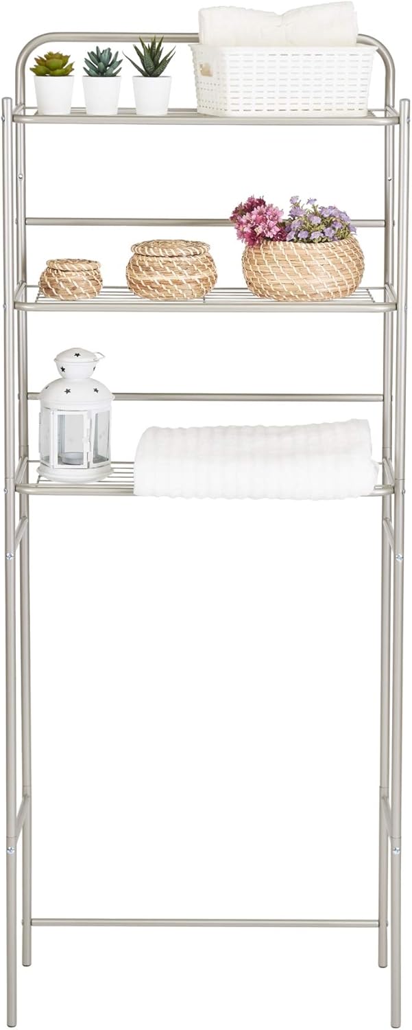 Homebase 3 Tier Over The Toilet Bathroom Space Saver 23 L X 10 2 D X 59 6 H Bathroom Shelf 3 Metal Organizer Satin