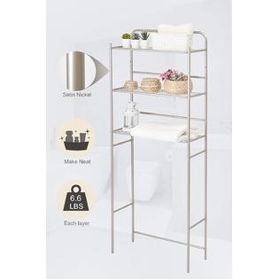 Homebase 3 Tier Over The Toilet Bathroom Space Saver 23 L X 10 2 D X 59 6 H Bathroom Shelf 3 Metal Organizer Satin