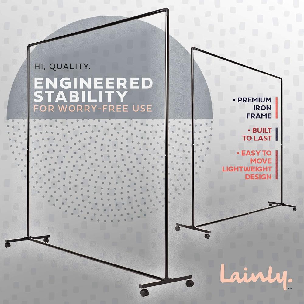 Lainly, Inc Lainly Rolling Portable Office Partition - Rolling Privacy Screen, Room Divider