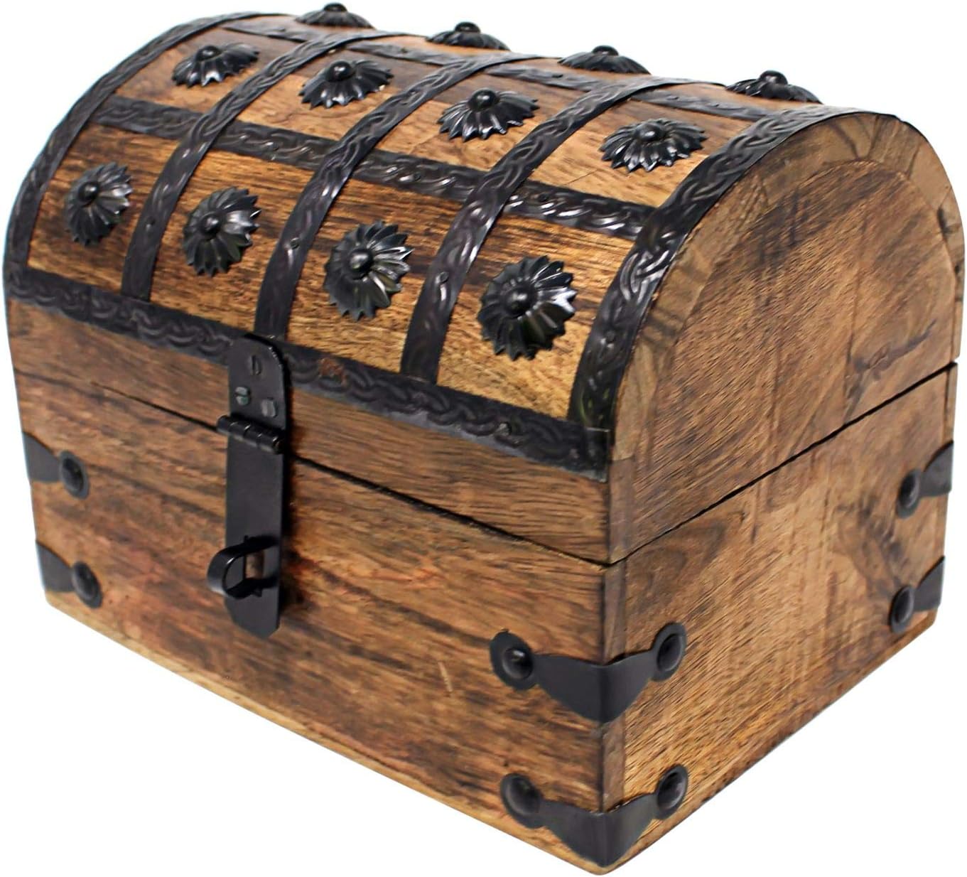 No Nautical Cove Wooden Pirates Treasure Chest Box with a Free Pirate  Treasure Map and Gold Coins/Gems