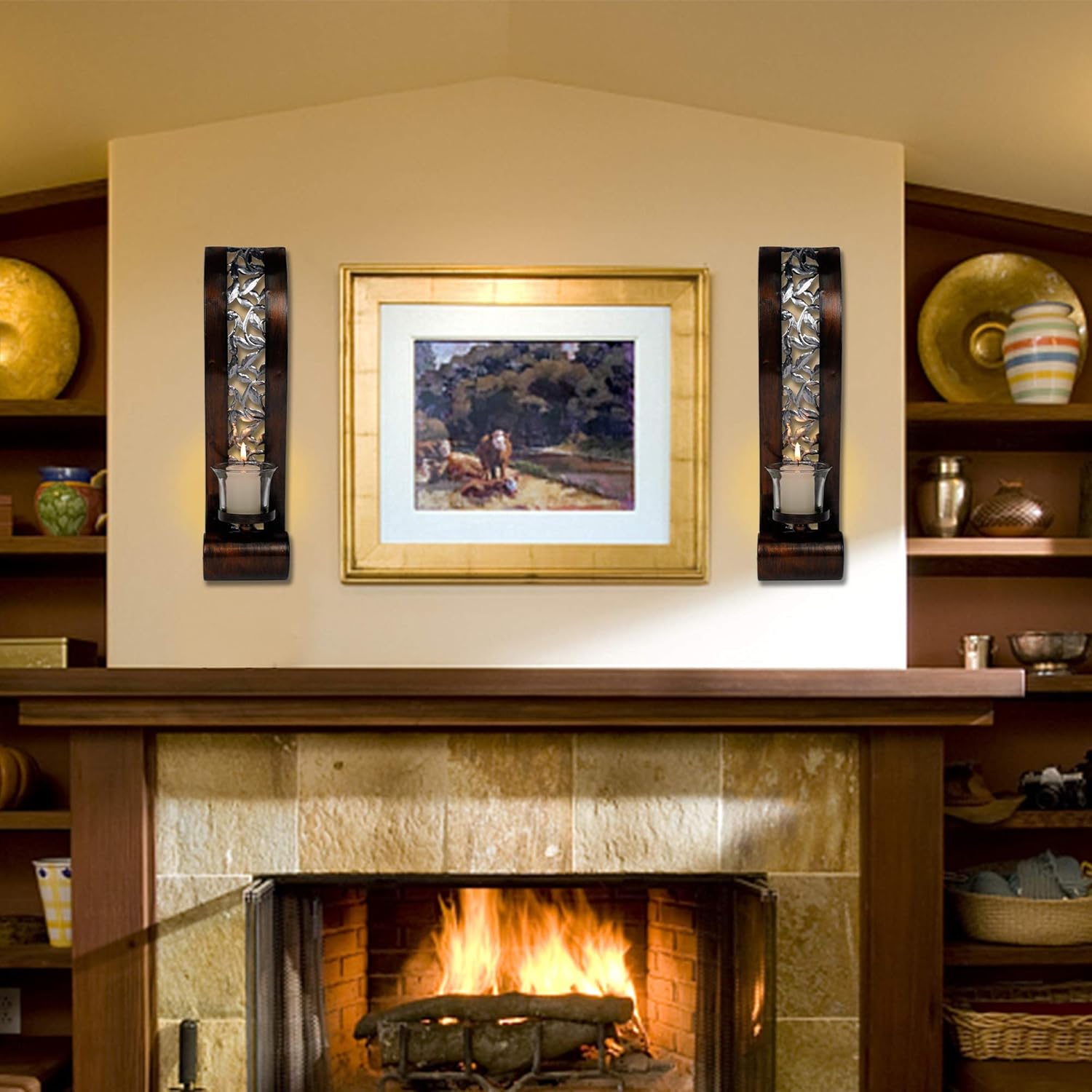 Shelving Solution Wall Sconce With Tea Light Candle Holder Antique Bronze Style Metal Art Decorations For Living Room Bathroom Dining Roo - Metal Wall Tealight Candle Holder Shelving Solution Wall Sconce With Tea Light Candle Holder Antique Bronze Style Metal Art Decorations For Living Room Bathroom Dining Roo - Metal Wall Tealight Candle Holder