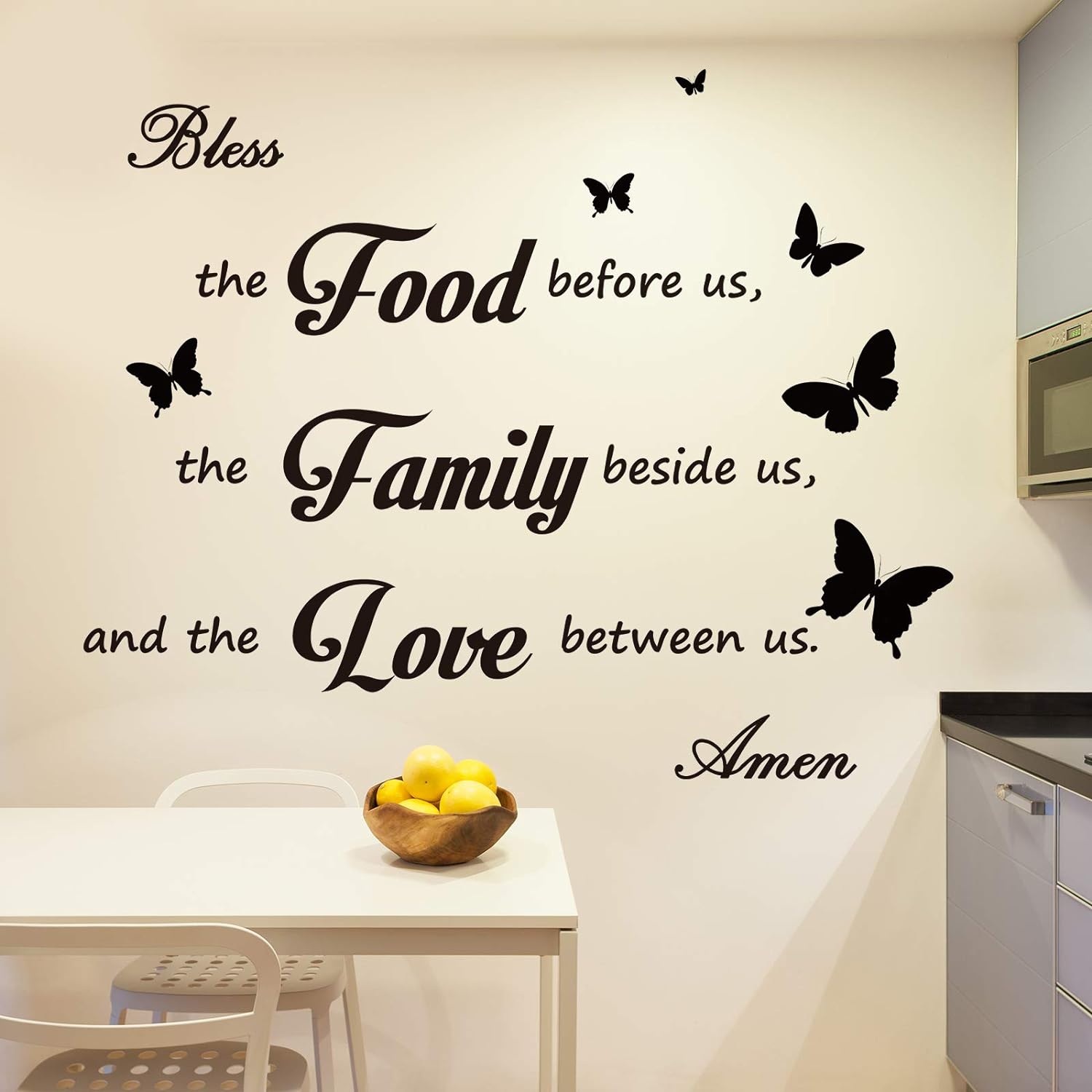 Outus Dinner Prayer Wall Decor Decal Meal Prayer Wall Decor Kitchen Prayer  Stickers Bless The Food Before Us Sign Wall Sticker Quote