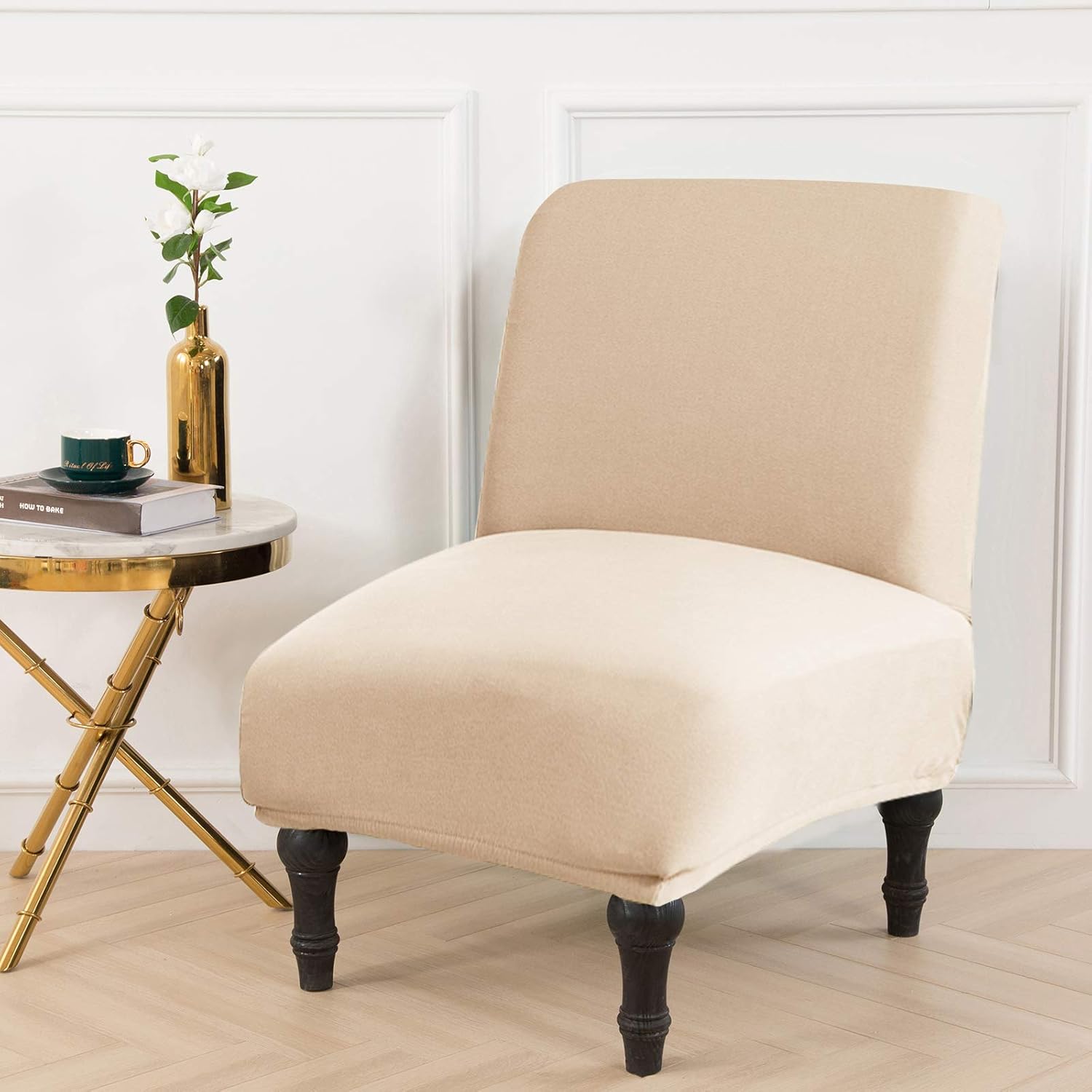 Leonebebe Armless Accent Chair Cover Large Size Slipper Slipcover Stretch Universal Thin Fabric Living Room F Leonebebe Armless Accent Chair Cover, Armless Living Room Chair