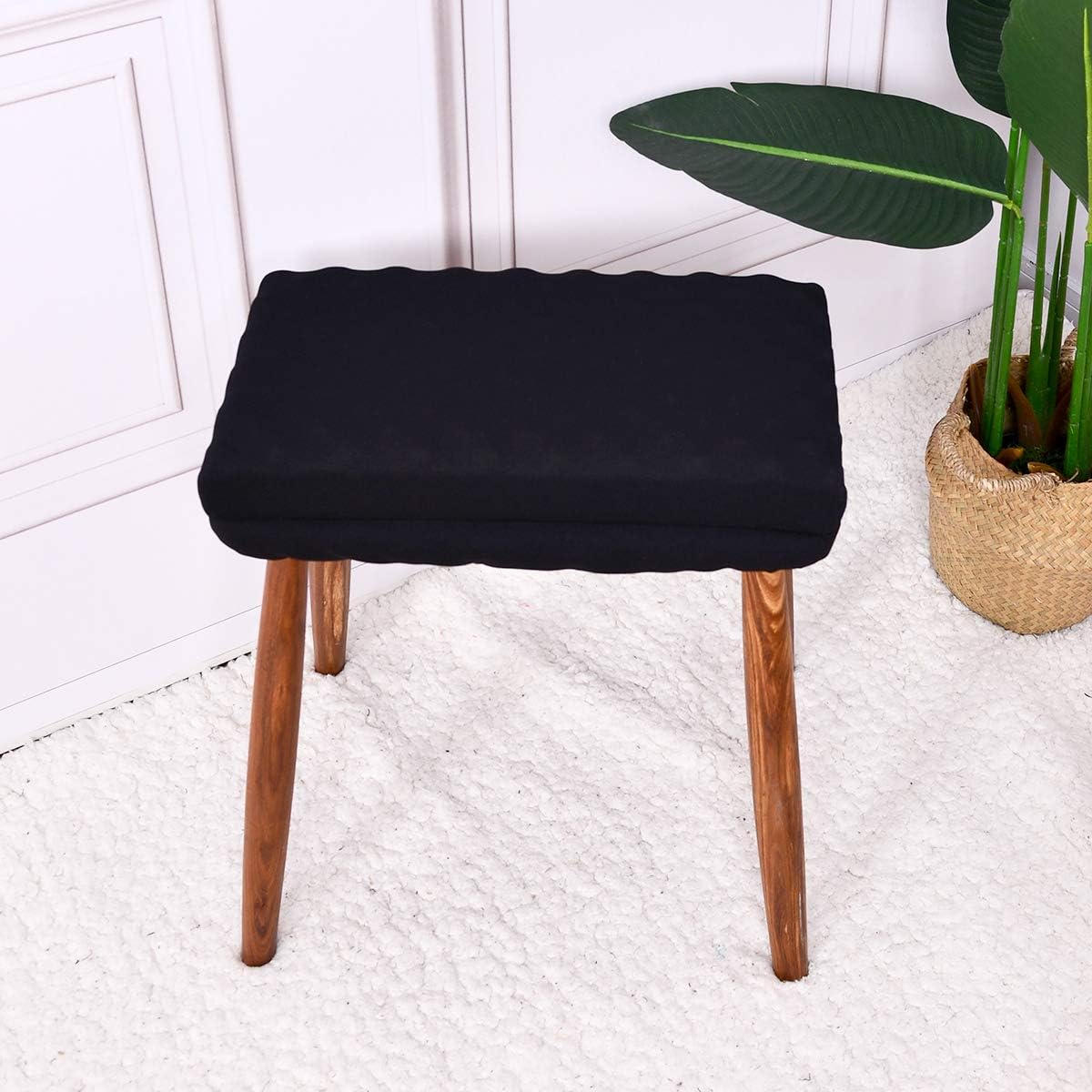 baibu Non Slip Rectangle Bench Stool Cushion, Soft Kitchen Counter Stool  Covers Saddle Stool Seat Cushions with Elasticized Edge