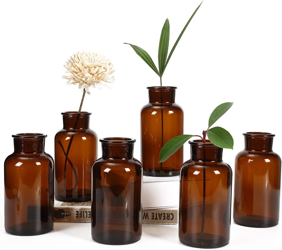 Download Eternal Moment Amber Glass Vase Bud Vases Apothecary Jars Decorative Glass Bottles Small Glass Flower Vases Vintage Medicine Bottles For