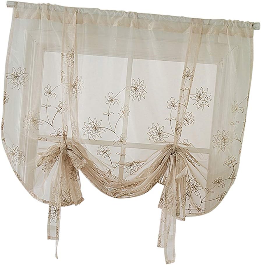 Fityle Embroidery Adjustable Tie-Up Curtain Shades Balloon ...