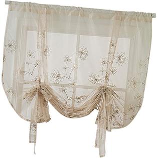 Fityle Embroidery Adjustable Tie-Up Curtain Shades Balloon ...