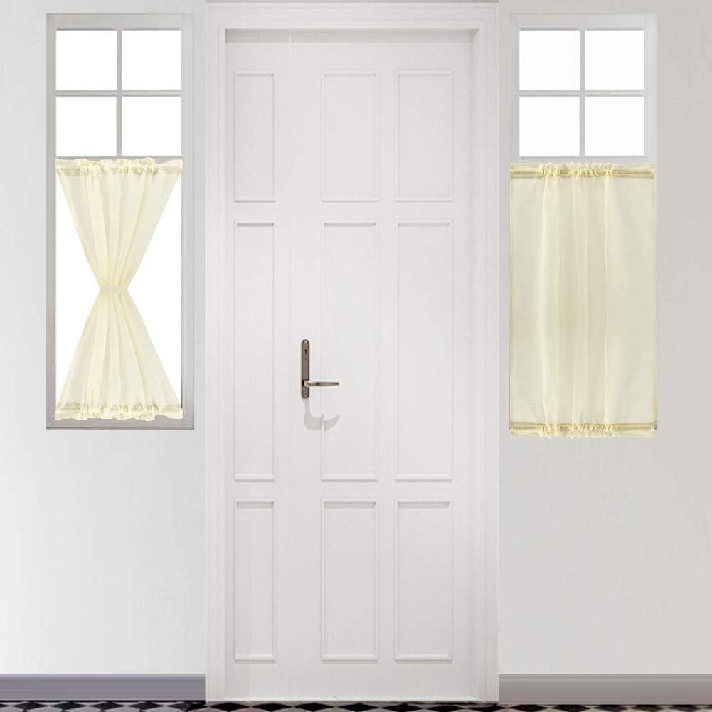 Cozynight Beige Sheer Tier Curtains 24 Inch Length Linen Curtain Sheers Transpa Half Window Kitchen Tiers Bathroom Small Cur Cozynight Beige Sheer Tier Curtains 24