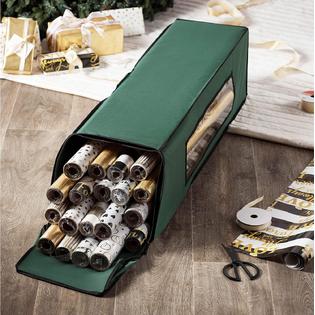 Zober Premium Rectangular Prism Gift Wrap Storage Christmas Wrapping Paper Storage Bag Fits 14 20 Standard Rolls Upto 40