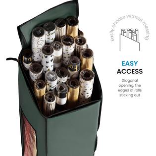 Zober Premium Rectangular Prism Gift Wrap Storage Christmas Wrapping Paper Storage Bag Fits 14 20 Standard Rolls Upto 40