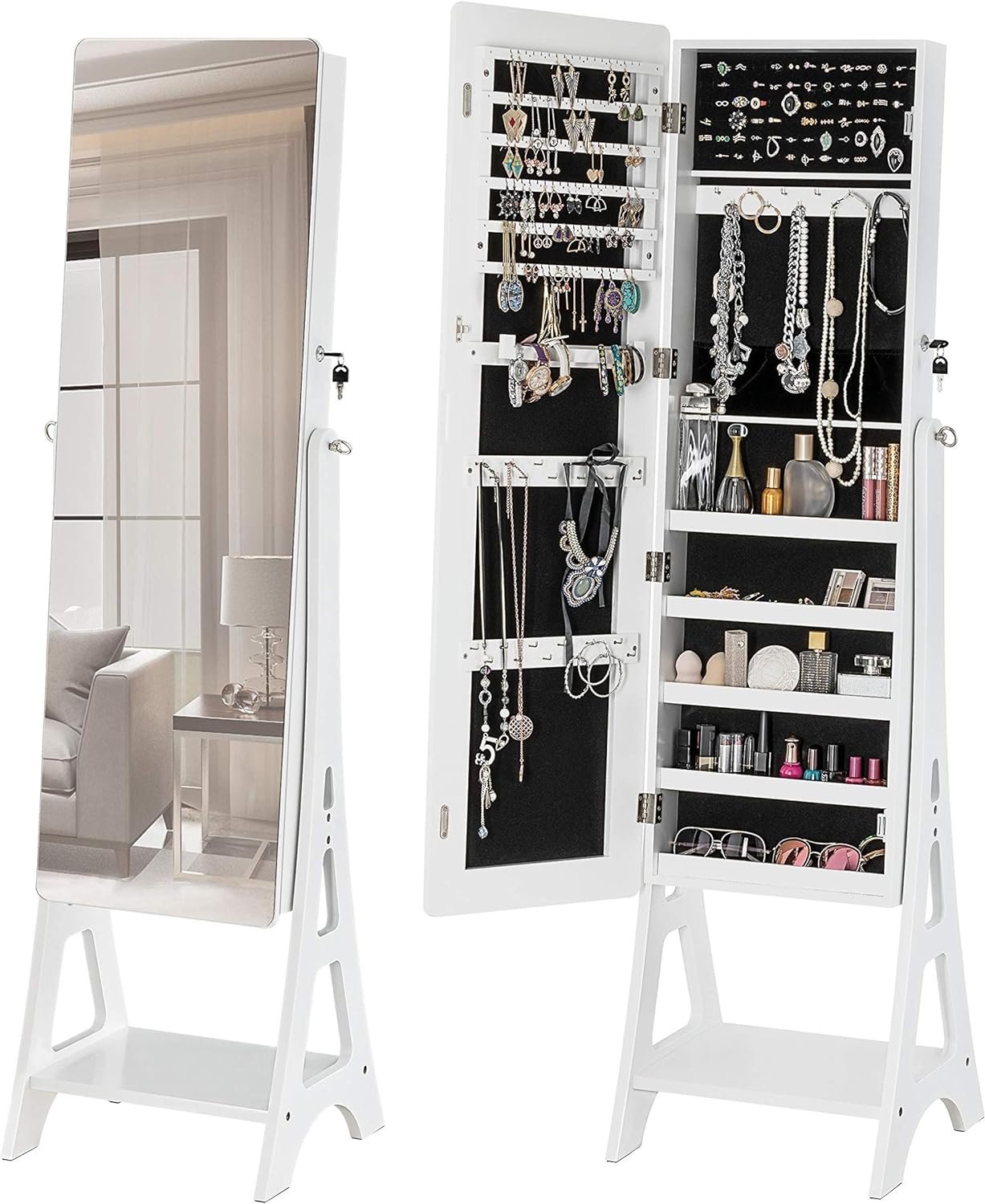 Yoina Jewelry Cabinet Armoire Large, Dressing Mirror Jewelry Cabinet