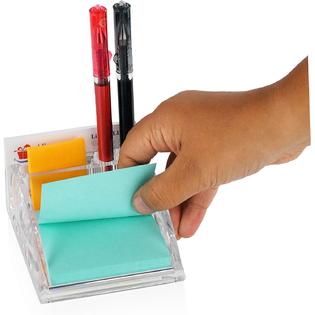 ARAD Acrylic Container for Office Supplies with Sticky