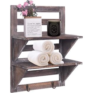 Rose Home Fashion Rhf Rustic Shelves Bathroom Shelf Over Toilet Wood Wall Mounted Shelves For Bathroom Floating Shelves Wall Shelves 2 Hooks 2 Ti Rose Home Fashion Rhf Rustic Shelves Bathroom Shelf Over Toilet Wood Wall Mounted Shelves For Bathroom Floating Shelves Wall Shelves 2 Hooks 2 Ti